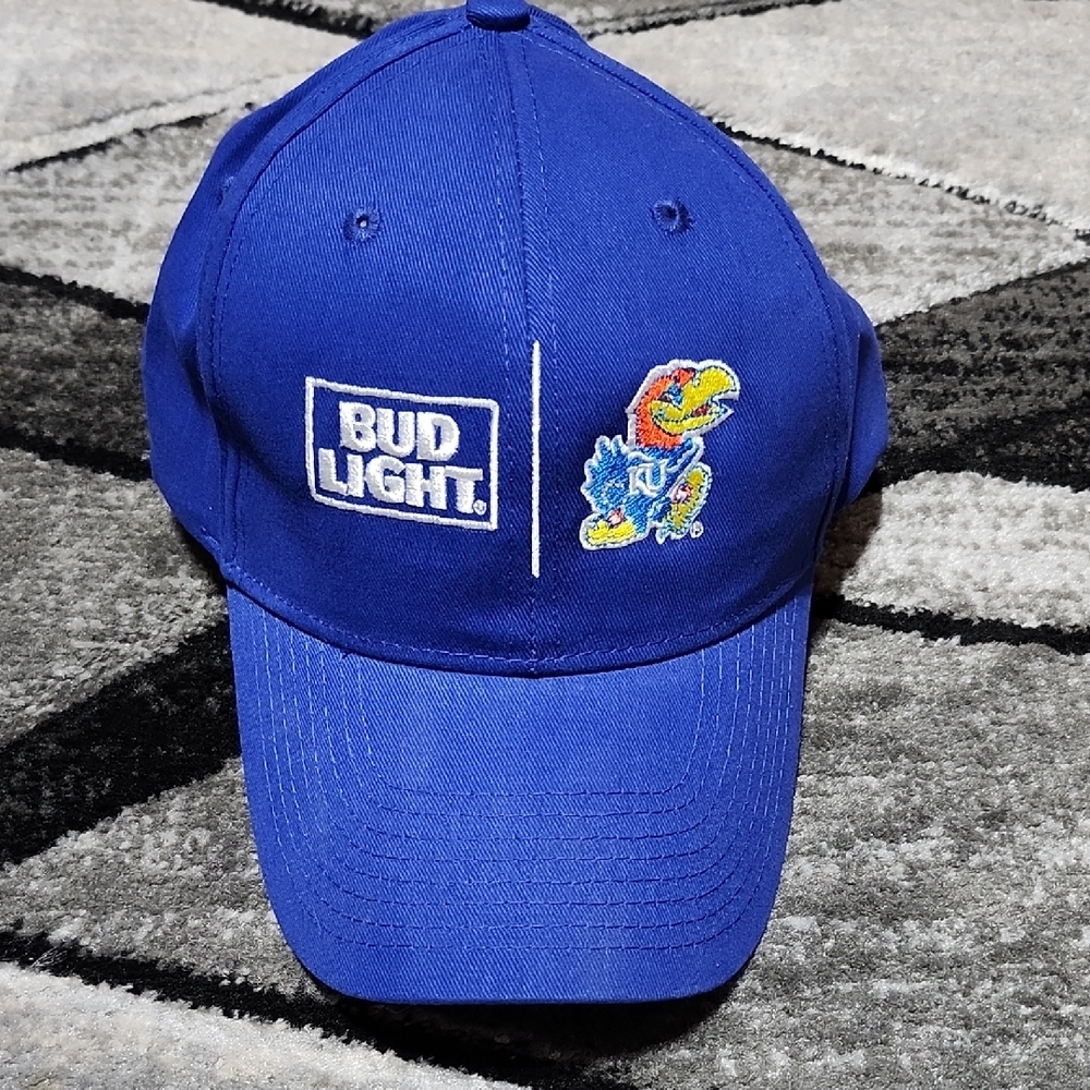 BUD LIGHT & KANSAS JAYHAWKS EMBROIDERED PARTNER OF KANSAS ATHLETICS CAP HAT